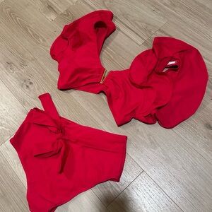 Vibrant Red Bikini swimsuit Set